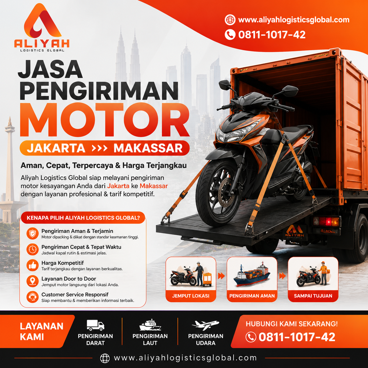 Jasa Pengiriman Motor Jakarta Makassar