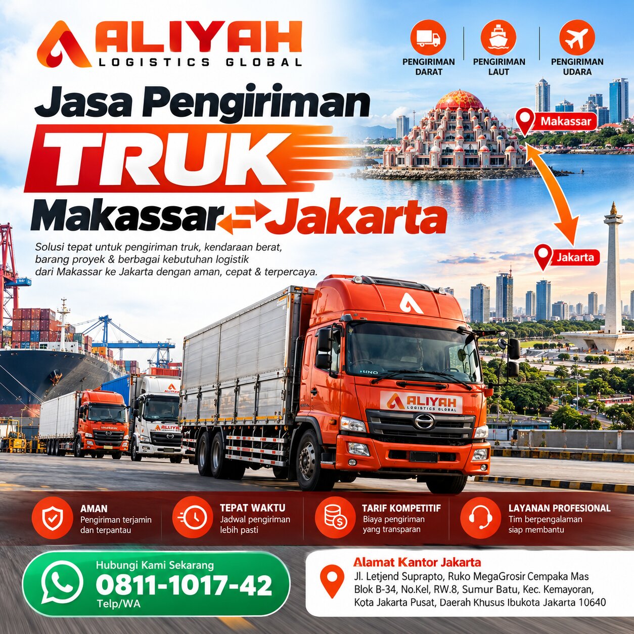 Jasa Pengiriman Truk Makassar Jakarta