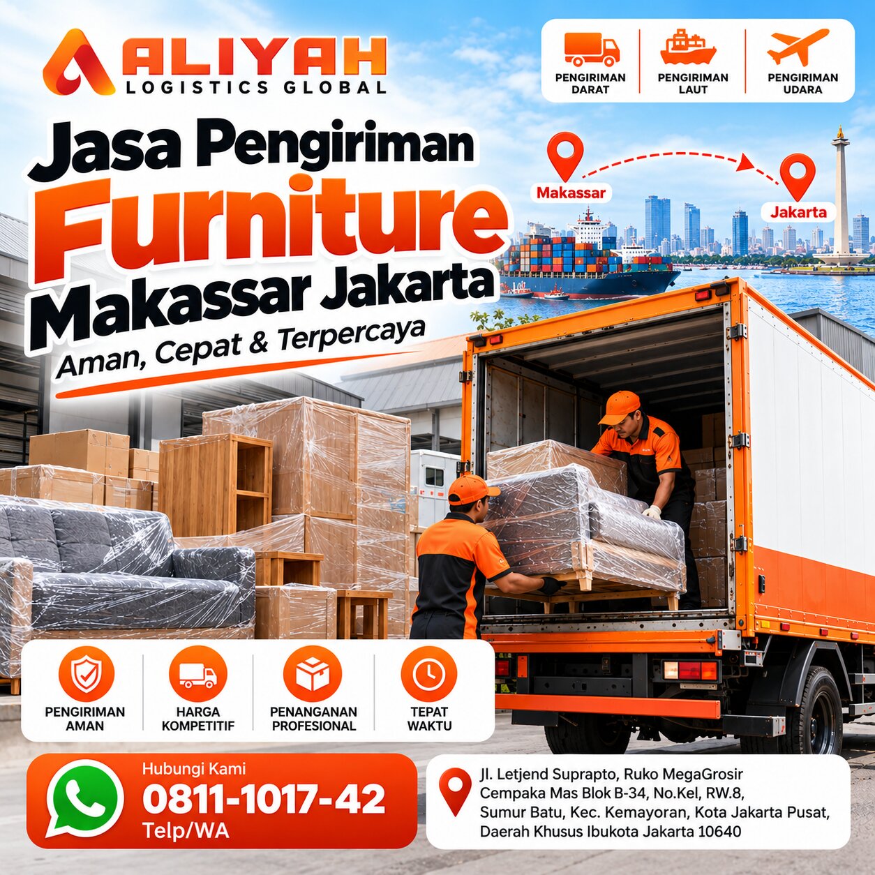 Jasa Pengiriman Furniture Makassar Jakarta 