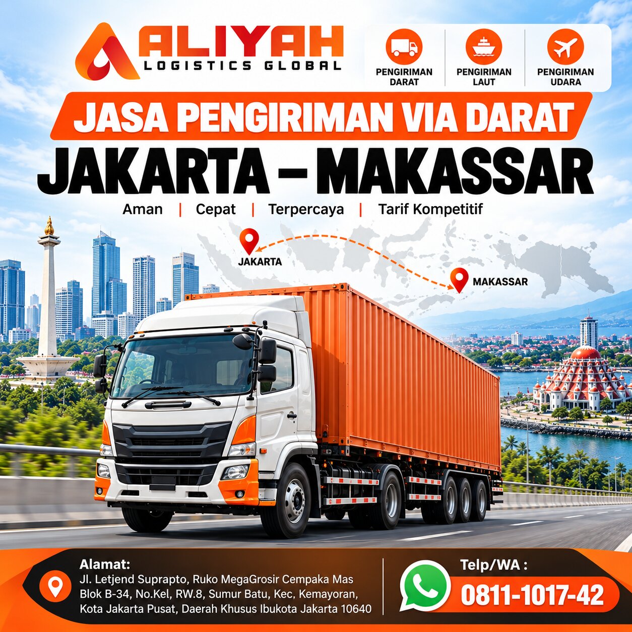 Jasa Pengiriman Via Darat Jakarta Makassar